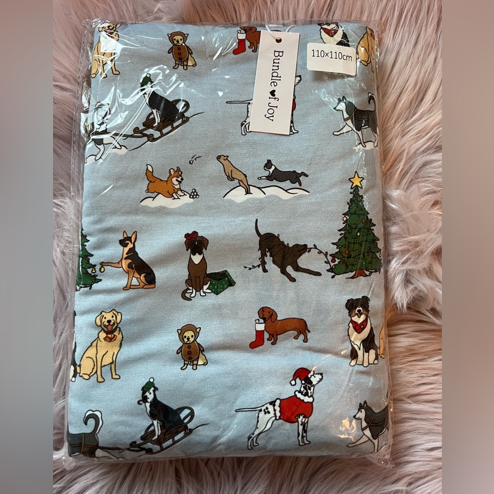 Bundle of Joy Christmas Dogs Bamboo Blanket